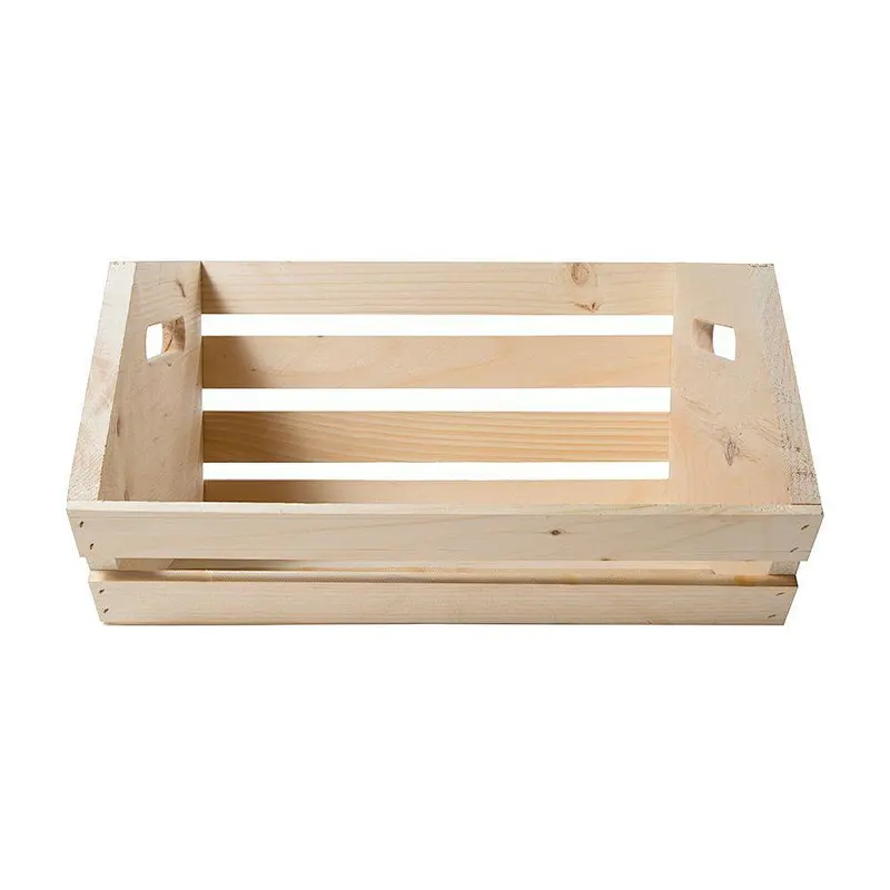 Fruit Vegetable Wood Storage Wood Crate (2-Pack) For Sale