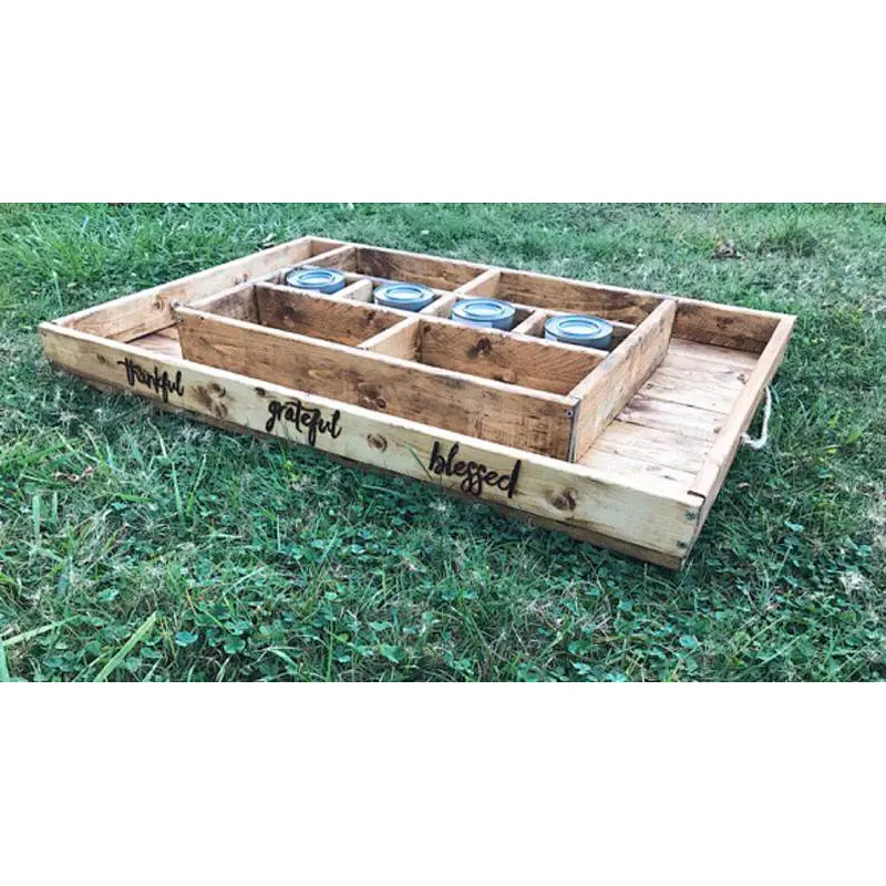 Party Bar, Large Dessert Station, Smores Tray, Rustic Wedding Decor Wooden organizer