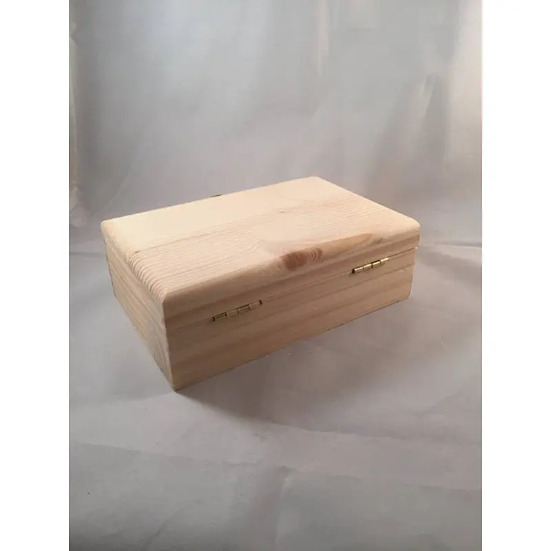 Small - Unfinished Wood Box Hinged with Clasp No Feet 2020
