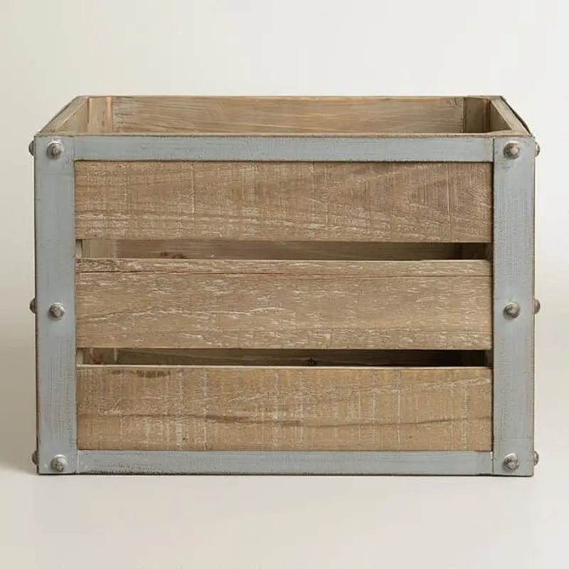 Antique Wooden Crate Storage Box Sebastian Crates Gift Box