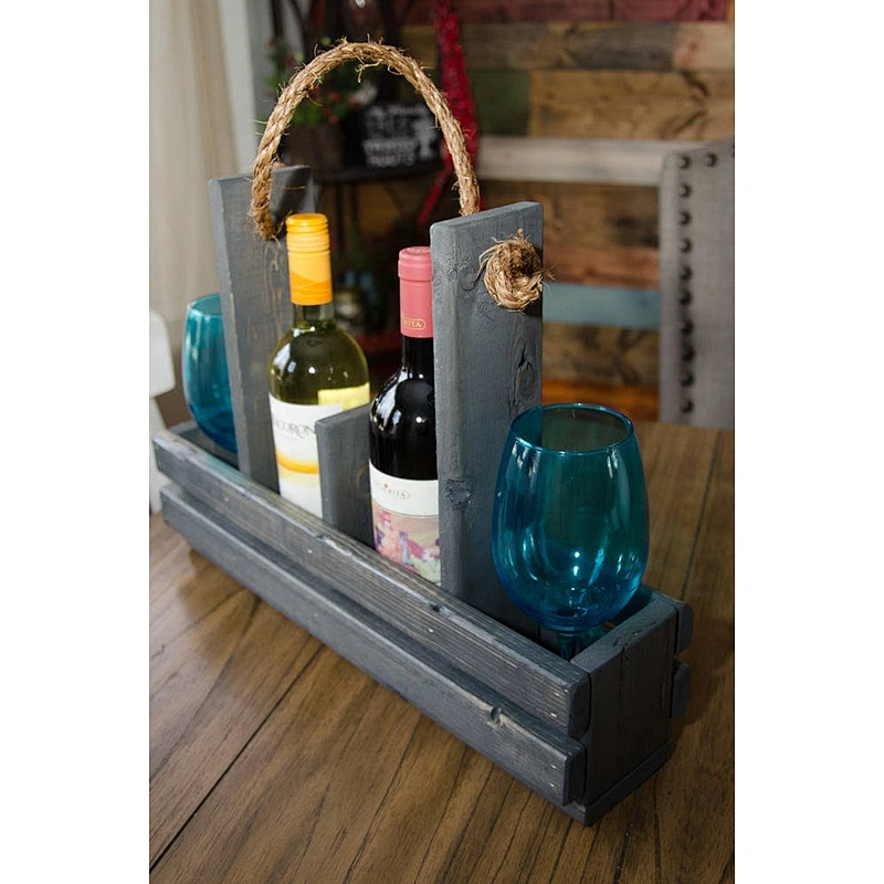 Wooden wine bottle holder, Tote,  Wedding Gift,crate box