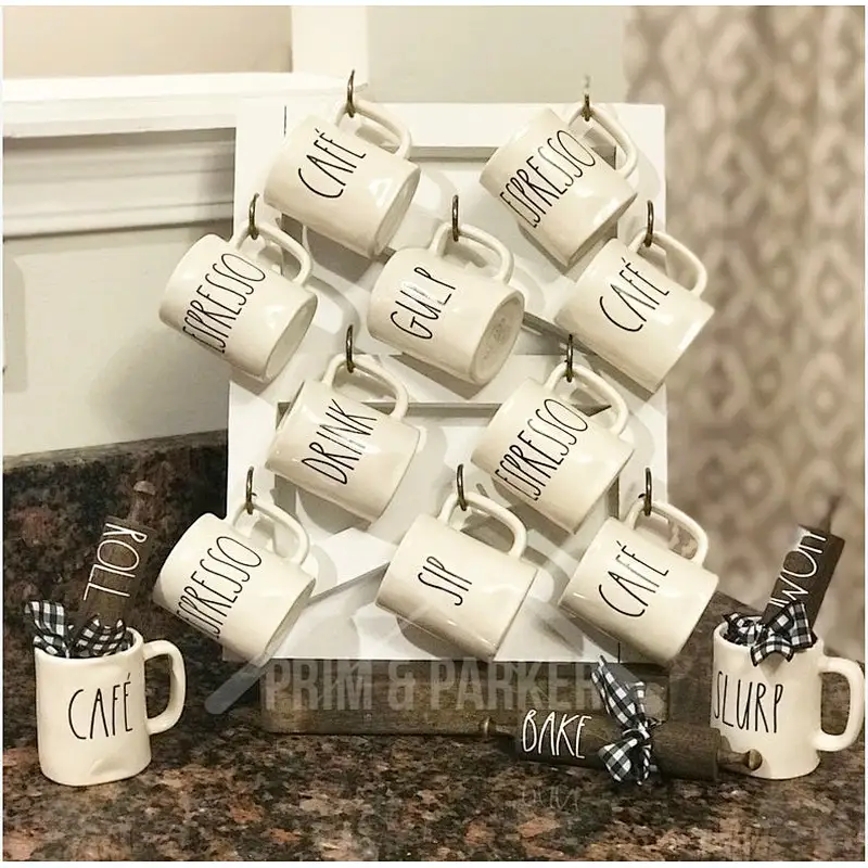 Kitchen Storage Rack-Wood Stand, Farmhouse Decor, Coffee Mug Holder Wooden shelf