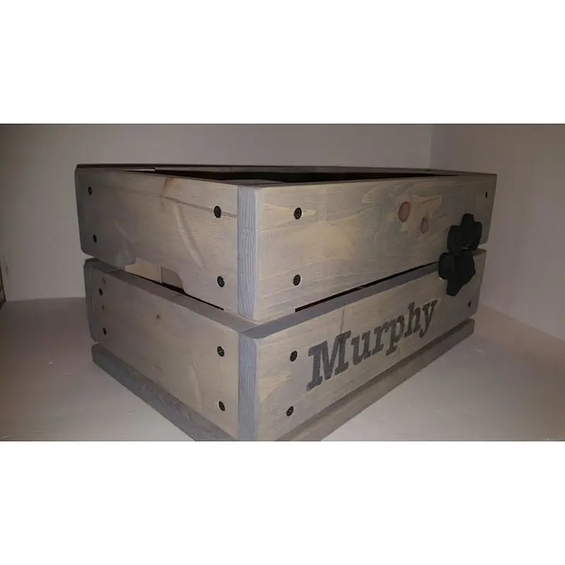 Rustic wooden storage crate box pet toy wooden boxs
