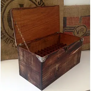 Rustic keepsake with lock personalized customized practical tool  unfinished wholesale antique  grated suitcase with wooden box