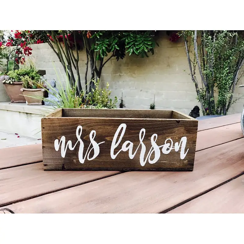 Personalized Wood Planter Box