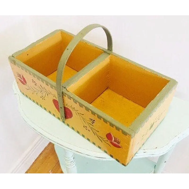 Farmhouse wooden basket Crates, Hand painted wooden Crates, Vtg wooden basket  Crates