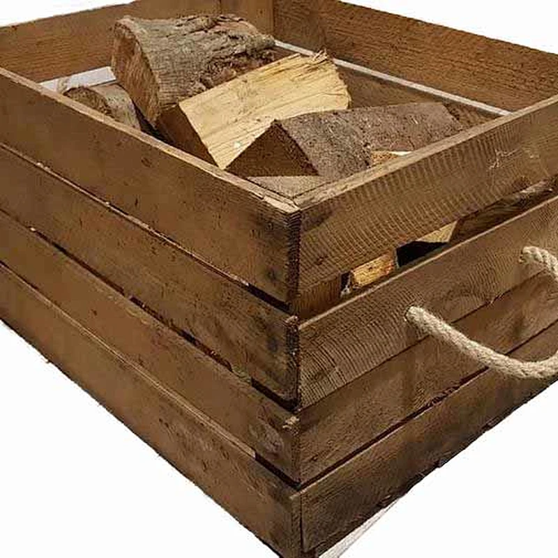 Carrier Holder - Wooden box with rope handles