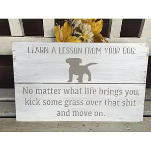 Funny Dog Lover Rustic Painted Sign Gift Box