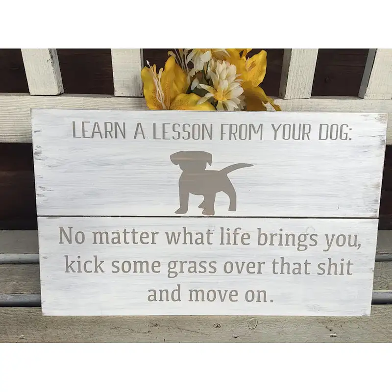 Funny Dog Lover Rustic Painted Sign Gift Box