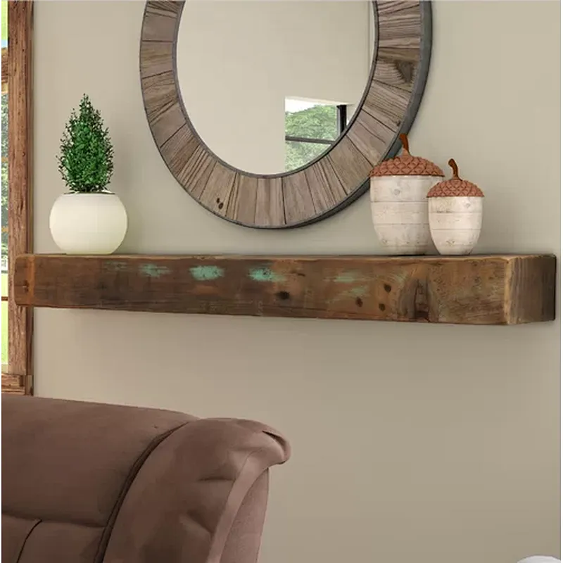 2020 Custom Wood Wall Oval Shelf wooden Wall mount shelf Wall mounted storage shelf