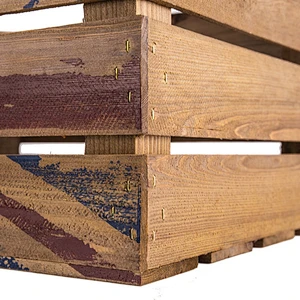 Union Jack Printed Large Wooden Crate