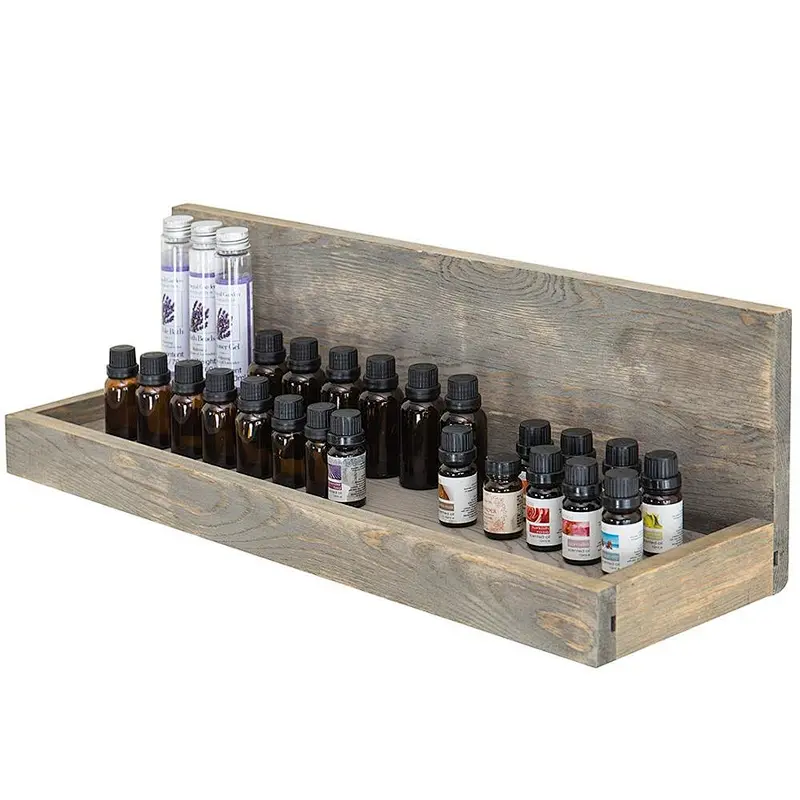 Vintage Design Wall Mounted Floating Wood Shelves rustic display wooden sign stand