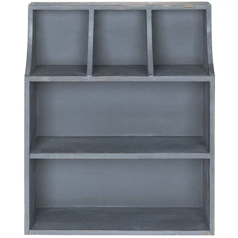 Rustic Grey Wood Bakery Countertop Display Stand