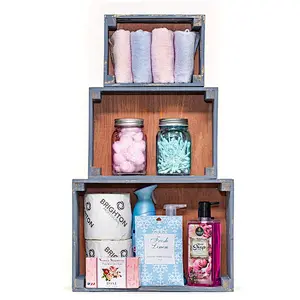 Rustic Decorative Wood Crates (Set of 3) - Cottage Grey Distressed