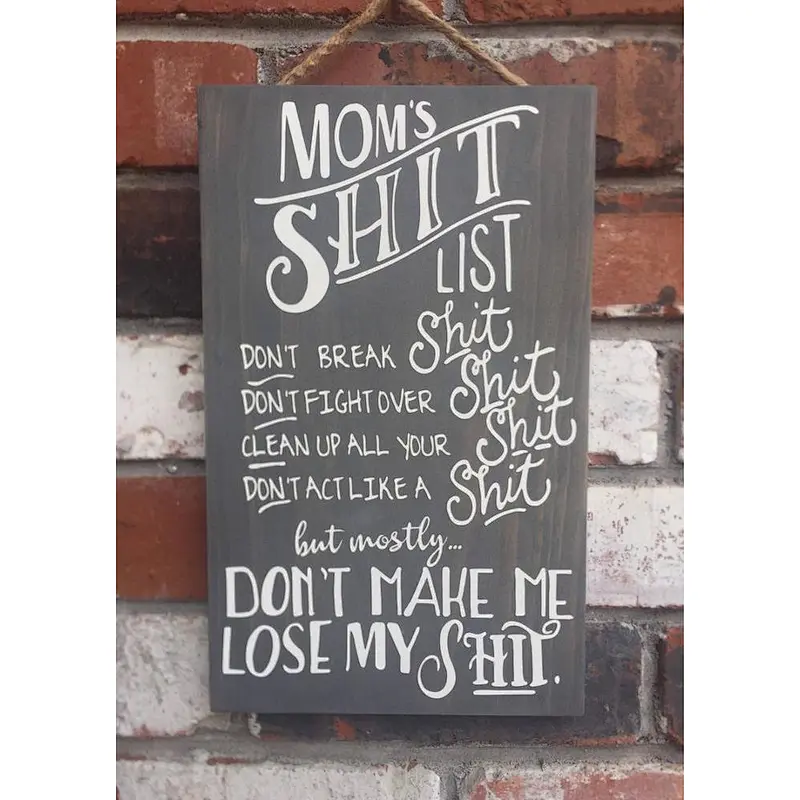 Home decoration walls  billboards Wooden sign Mom gifts  Wood Sign Funny Sign rules  humor  wooden signs