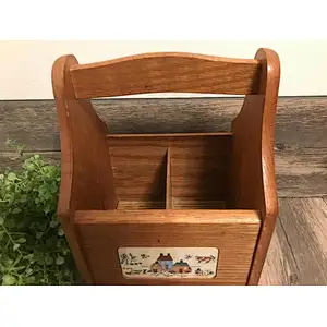 Cheap hot sale kitchen storage box wood Kitchen Utensil Holder