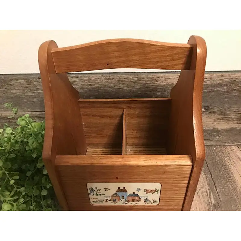 Cheap hot sale kitchen storage box wood Kitchen Utensil Holder
