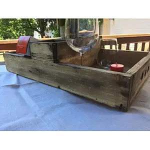 Handmade Rustic Wooden Wine Serving Tray 2020