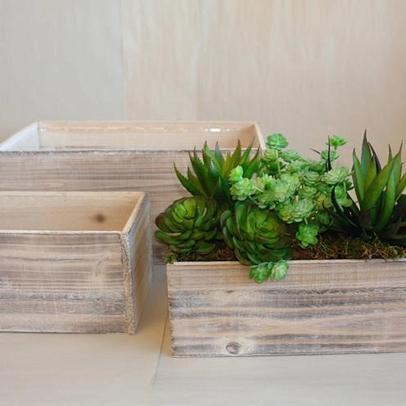 wood box woodland succulent planter flower wedding centerpiece box rustic pot vases for wedding wooden boxes rustic wedding gard