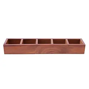 Wooden Flowerpot Succulents 5 Grids Storage Box Balcony Desktop Vintage Holder