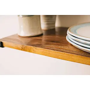 Home Decor Rustic Floating Shelves: Industrial Wall Mounted Shelving, Real Farmhouse Wood Shelf, (Dark Pine) Shelf