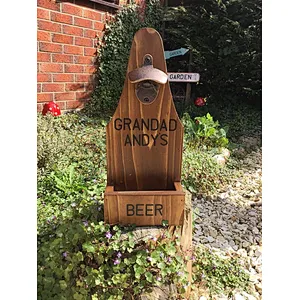 Wood bottle opener, Man's gift, Christmas Bar wooden decor - beer Cap Catcher- bar Accessories