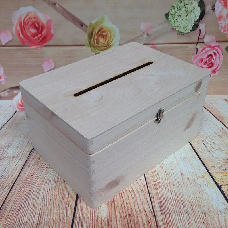 Rustic retro wooden mailbox storage box