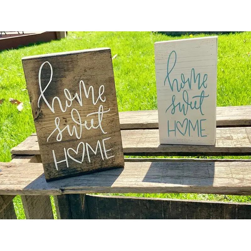 Personalized Valentines Gift farmhouse style sign  billboards Wooden sign wood home decor block sign