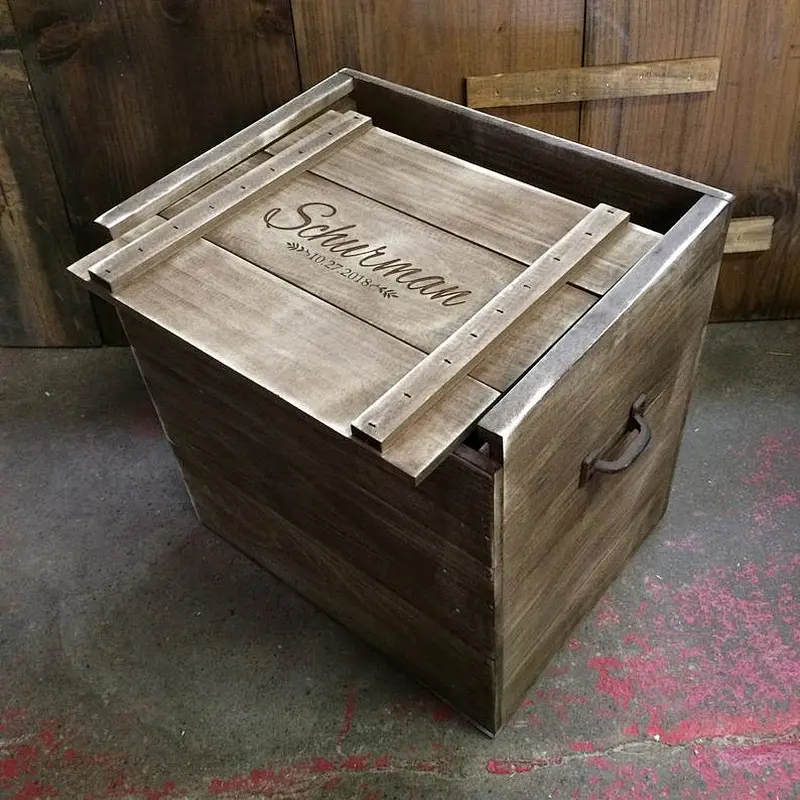 Personalized Blanket and Toy Storage wooden  Box
