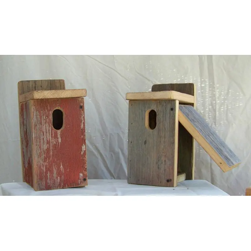 Outdoor Wooden Nest Boxes,Bluebird Barn wood Birdhouse, Rustic Outdoor Hand Made Wooden House