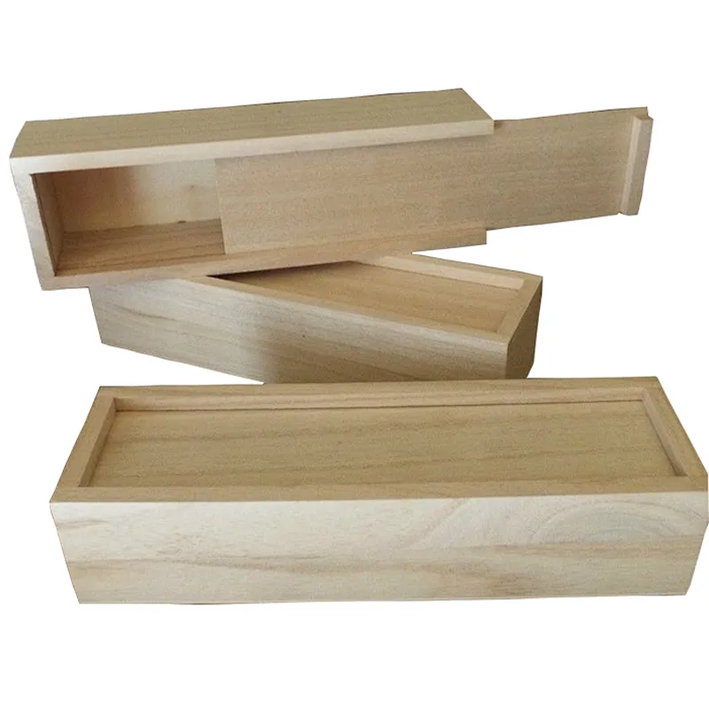 Unfinished Wood Box with Sliding Lid 2020