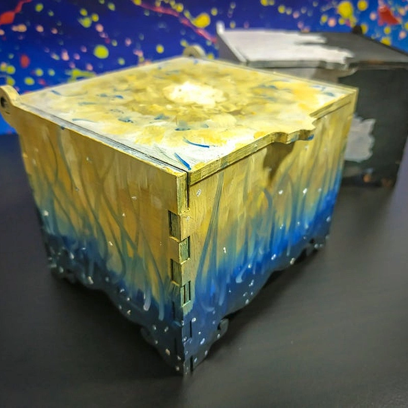 Wooden twins unique oil painted two jewellery boxes,storage boxes. Miniature,decorative,beautiful gift for him,gift for her