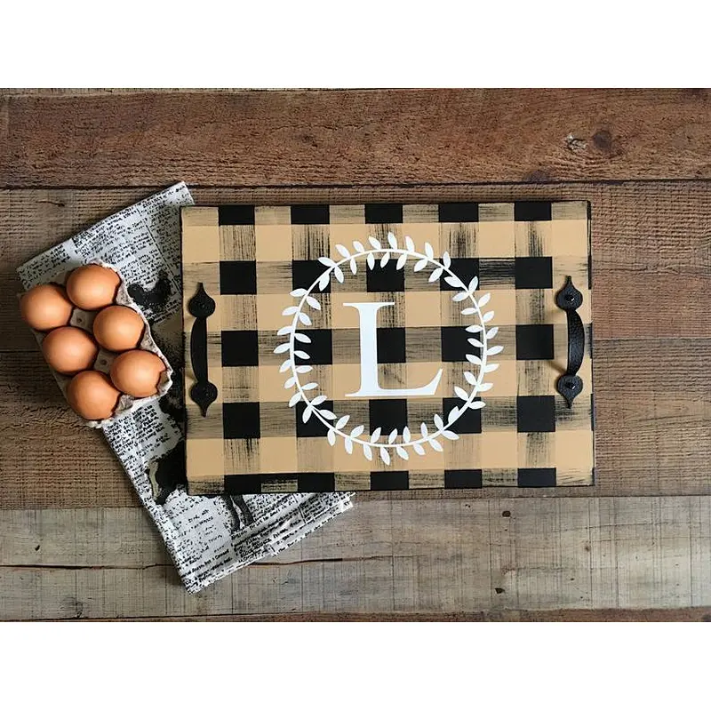 Personalized Serving Wood Tray,Hot Chocolate Bar,Christmas ,Wedding Gift,Breakfast