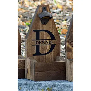 Bottle Cap Catcher PERSONALIZED BEER Bottle Opener & Catcher Rustic Wood Brewery Monogram Groomsman Gift Christmas Gift for Dad