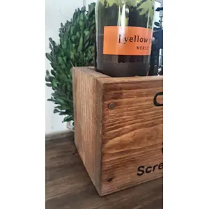 Wine box Wooden wine Bottle Holder  Humorous wine enthusiast gift Personalized gift  Handmade