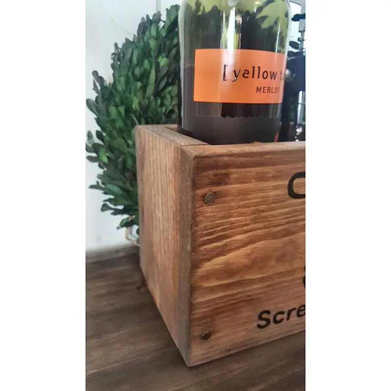 Wine box Wooden wine Bottle Holder  Humorous wine enthusiast gift Personalized gift  Handmade