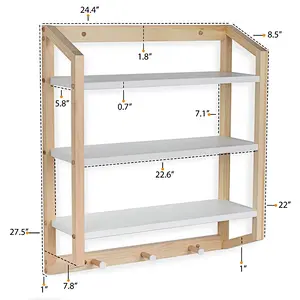 wall rack shelfmail holder and coat key rack Wall Mount Kids Bookshelf 3 Tier Shelf Unit with Diaper wall shelf decormount shelf