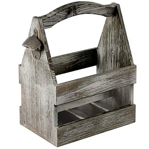 Wooden Beer Bottle Holder wooden beer 6 pack carrier,rustic,fir wood,with opener 2020