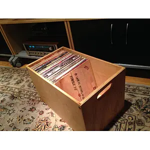 Vinyl LP Record Storage  wooden box