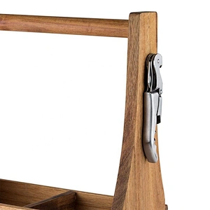 True Fabrication 2-bottle Portable Wood Wine Carrier  by Twine Medium Multi Color