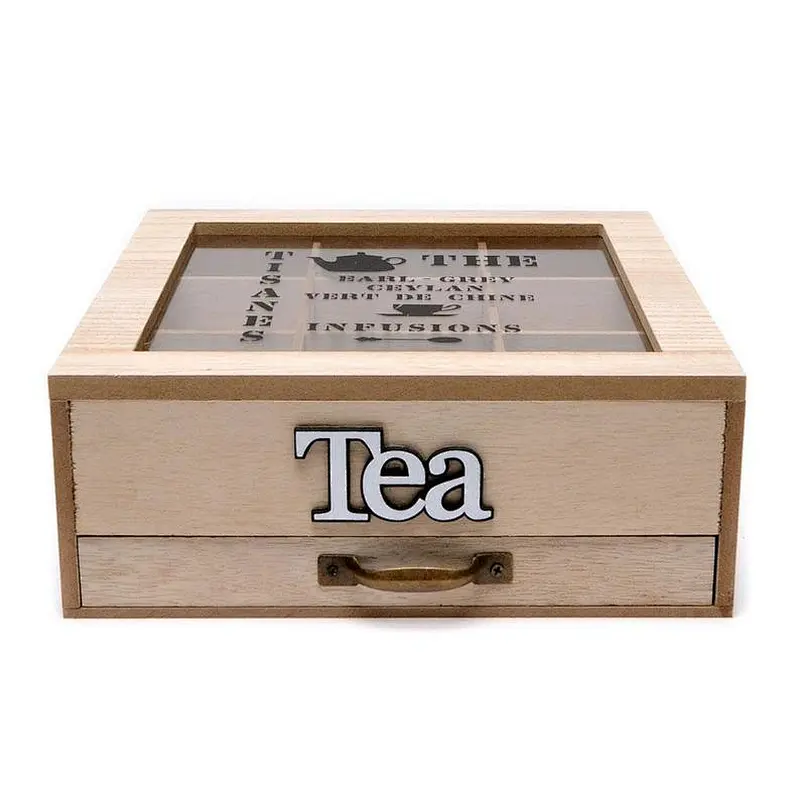 Wooden Tea Box Personalised Tea Box Tea lovers gift Christmas Gift Birthday Gift Housewarming