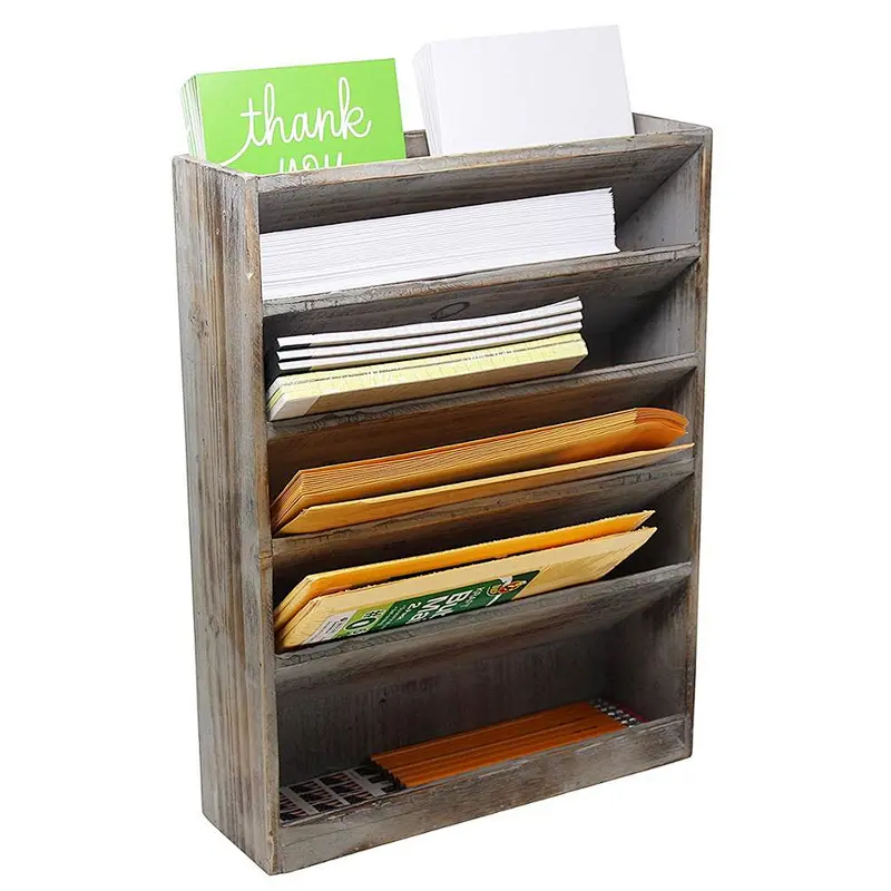 Vintage Rustic Wooden 5 Slot Office Desk ,farmhouse decor