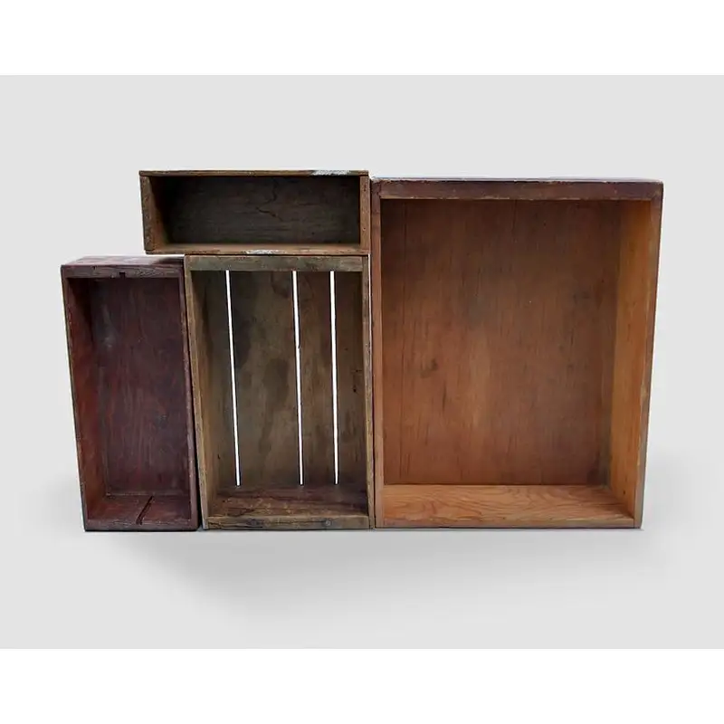 Aged home decoration old wooden box set