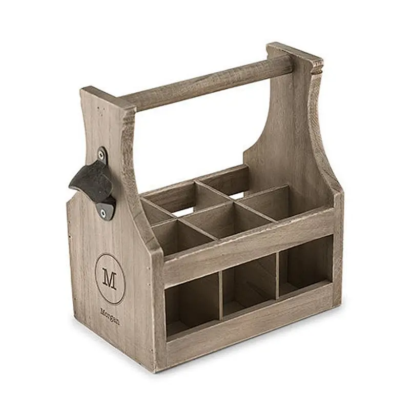 Wooden Wine Bottle Carrier Tote Wood Boxes For Beer  Carry Out Box For Wine With Handle Storge Boxes Rustic Style Cheaper price