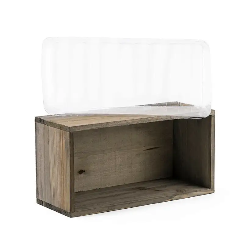 Rustic Farmhouse Wood Planter Box With Plastic Liner