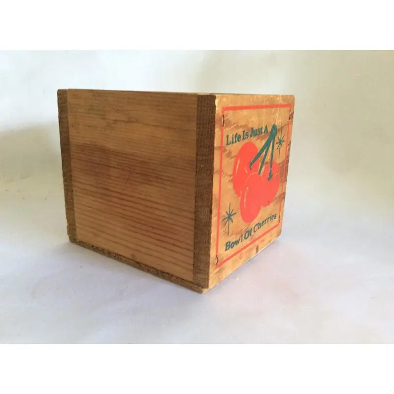 Small Vintage Life is Just a Bowl of Cherries Wood Box