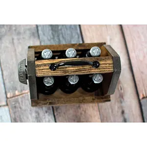 wood pack homebrew tote new gift *wooden box-Wood 6 Pack Carrier - 6 Pack Carrier - Brewmaster Gift - Craft Beer Bottle Carrier