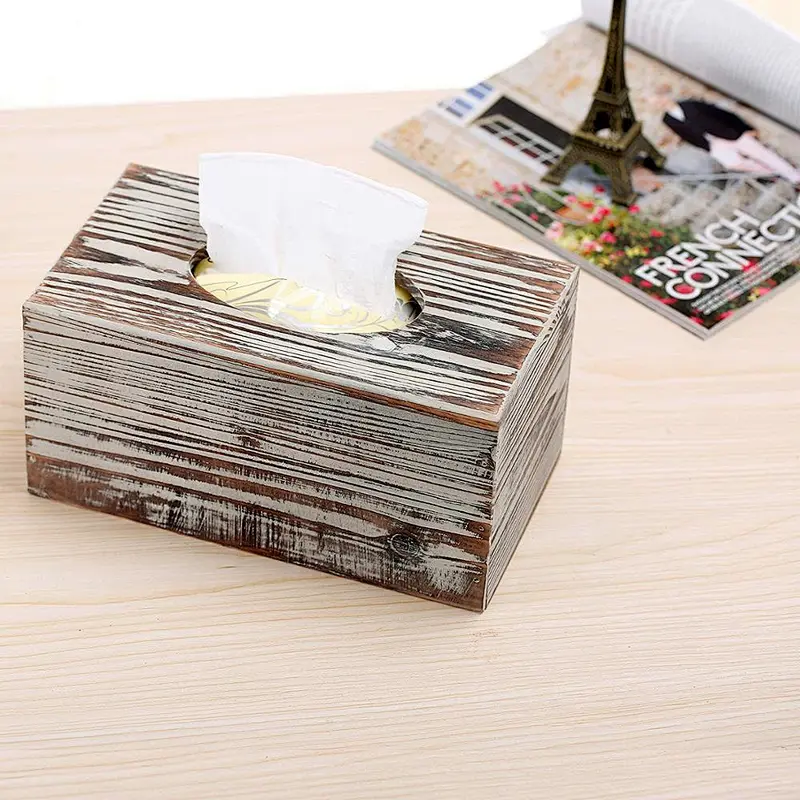 Handmade wooden box wooden tissue box holders decoration wooden box