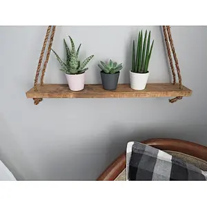 Rustic Ladder Shelf- Rustic Wood and Rope Ladder Shelf, Bathroom Organizer, Entryway Shelf Board shelf