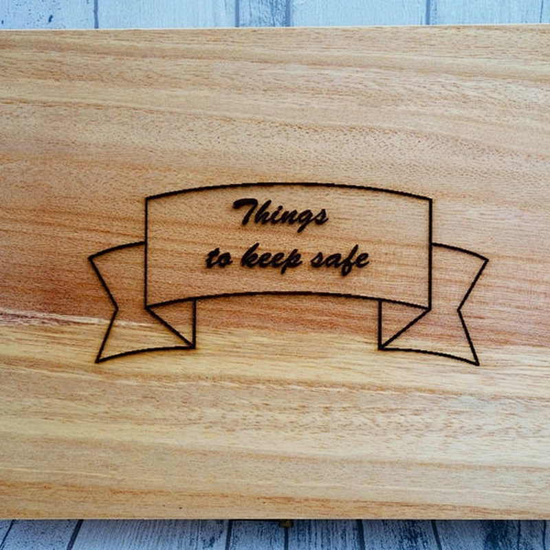 Decorated Wooden Box | A4 Document Box | A4 Certificate Box, engraved Things To Keep Safe